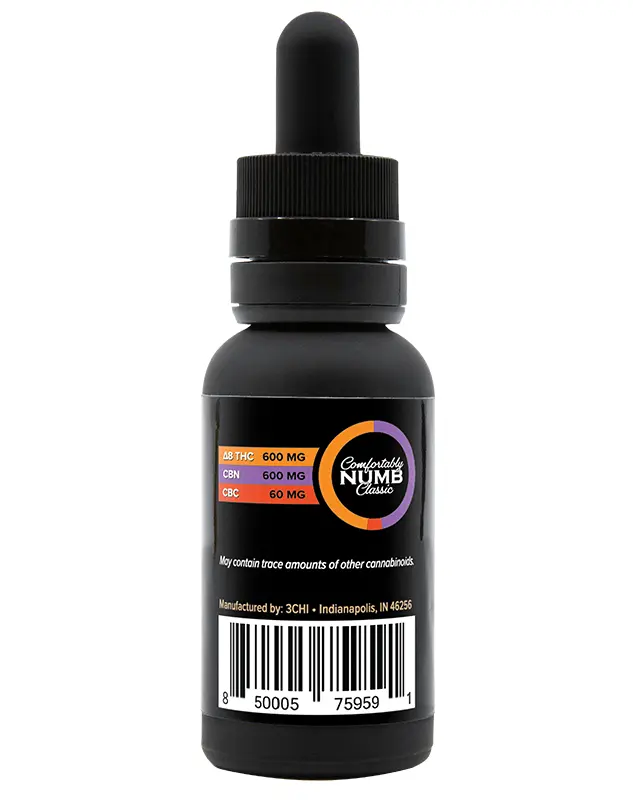 Comfortably Numb | Delta 8 THC:CBN Tincture - Experience a next-level chill with Comfortably Numb, our new Delta 8 THC and CBN ratio tincture. This product will have you feeling exactly like its name with it's potent ratios and added CBC for maximum effects. NOTE: This new version now contains Delta 8 THC. The old Comfortably Numb tincture is now listed as CBN oil - Broad Spectrum.