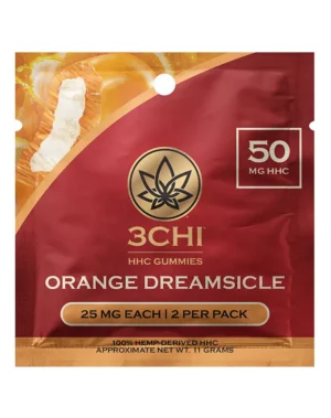 HHC Mini-Pack Gummies - Our premium mini pack of 2 - 25mg HHC gummies deliver a potent one of a kind feeling with a calming body sensation and feature: Award-winning & potent HHC Delicious orange dreamsicle Vegan cruelty-free | No animal gelatin Derived from USA-grown hemp Farm Bill Compliant : <0.3% ∆9THC