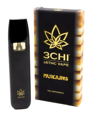 Delta 8 Disposable Vape - 1ml, Pancakes - Designed to give you a top-of-the-line, all-in-one experience, 3CHI's Pancakes Delta 8 Disposable Vape Pens deliver a potent and uniquely uplifting feeling.


 	Lab-tested by an accredited 3rd party lab
 	Potent, broad spectrum 95% Delta 8 THC oil
 	5% terpenes
 	Always free of additives or preservatives
 	1ml total oil
