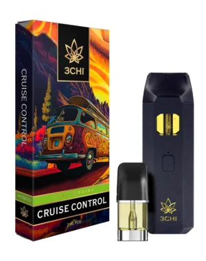 Cruise Control - True Strains - 2ml Vape Pod - De-stress and set happiness to autopilot with this calming Hybrid blend of soothing consistency. REQUIRES A 3CHI POD BATTERY TO USE