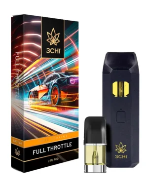 Full Throttle - True Strains - 2ml Vape Pod - Unleash your full potential with the HHC-dominant Sativa blend designed to kick your creativity and focus into high gear. REQUIRES A 3CHI POD BATTERY TO USE
