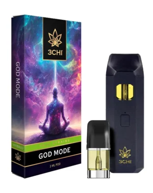 God Mode - True Strains - 2ml Vape Pod - Unlock divine and energizing euphoria with this uplifting and harmonizing Hybrid. REQUIRES A 3CHI POD BATTERY TO USE