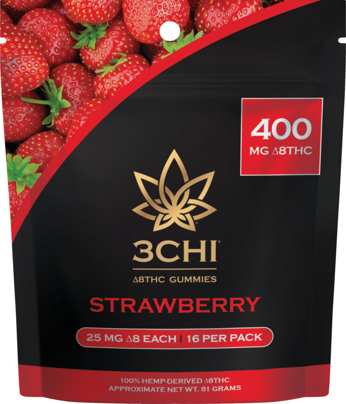 3Chi D8 Gummy 16ct Strawberry
