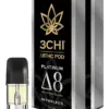 Platinum Delta 8 Vape Pod - 2ml - Discover the unparalleled purity and potency of 3CHI’s Platinum Delta 8 vape pod, meticulously crafted to deliver the smoothest, cleanest Delta 8 THC experience possible. Combining cutting-edge technology, premium hardware, and the purest, most refined Delta 8 THC oil ever produced, these 2ml vape pods redefine the Delta 8 vaping experience. REQUIRES A 3CHI POD BATTERY TO USE. Battery sold separately. Purchase yours HERE.