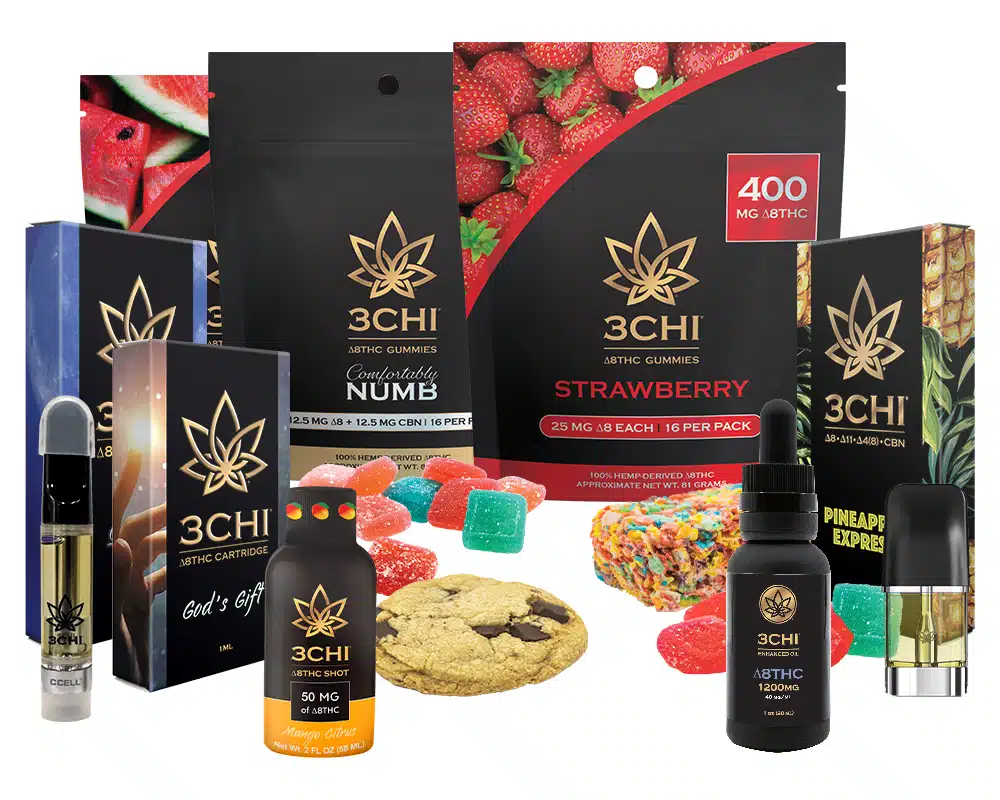 3CHI Delta 8, Delta 9, Delta 10 ,HHC, THCO, THCP, THCV, Drink Enhancers and More