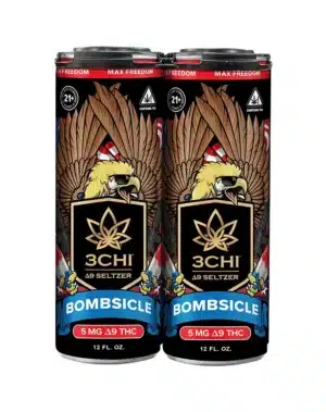 Freedom Delta 9 Seltzer - 4 Pack - Welcome to the summer of true American cannabis. Our brand-new Freedom Blend seltzers are designed for those who love freedom, cannabis, and want to ditch the alcohol. With 5mg of Delta 9 THC in each can, you can still enjoy a social buzz without waking up with regrets the next day. Designed with America in mind, we’re soaking up the red, white, and blue with the Bombsicle flavoring of these seltzers. Pick some up today!