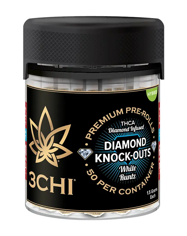 1.5g Diamond Knock-Out THCA Infused Pre-Roll - 50 (loose), White Runtz - Quantity: 50 (loose), Strain: White Runtz