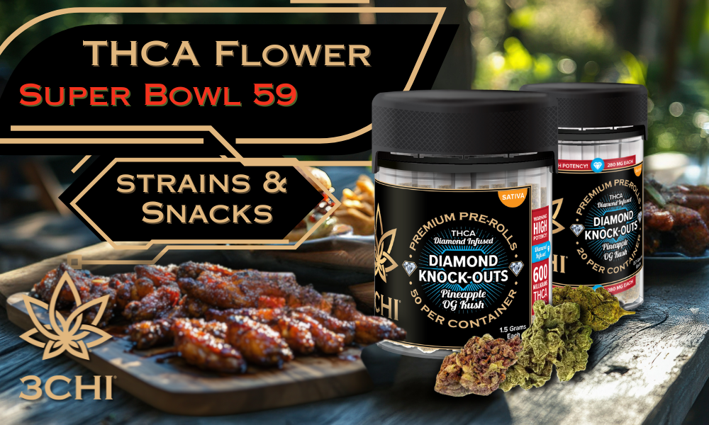 THCA Flower Strains to Pair With Your Favorite Super Bowl Snacks