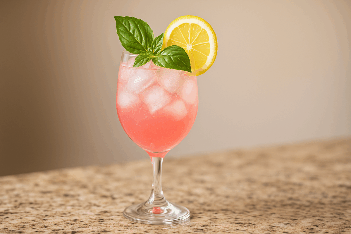 Pink Basil Lemon Spritz