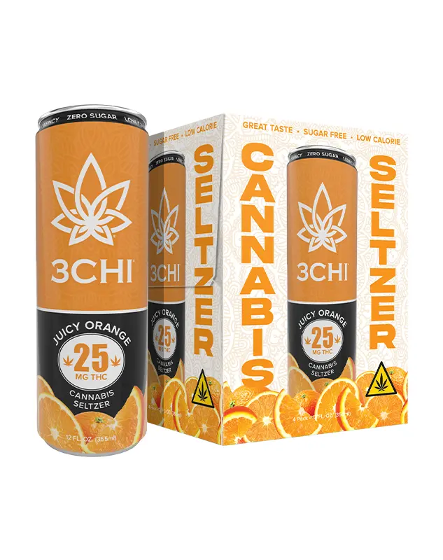 Delta 9 THC Seltzers – Sugar Free - 25mg - Meet the 3CHI Delta 9 THC Seltzer collection, now available in a smooth 25 mg THC per can. These alcohol-free, sugar-free seltzers strike the perfect balance between flavor and potency, offering a more elevated experience than the 10 mg lineup while remaining approachable and social.